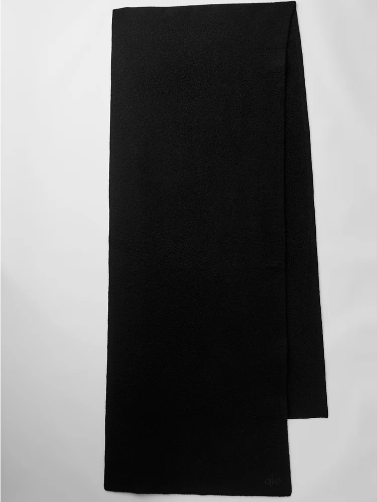 Alo Yoga Oversized Merino Wool Scarf Black Nwt Soft Cozy Wrap Retail $188